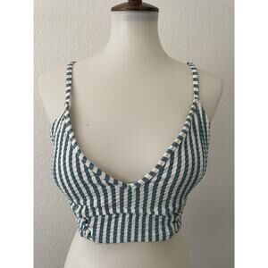 Jessica Simpson Swim Bikini Top Multicolor Striped Seersucker Swimwear